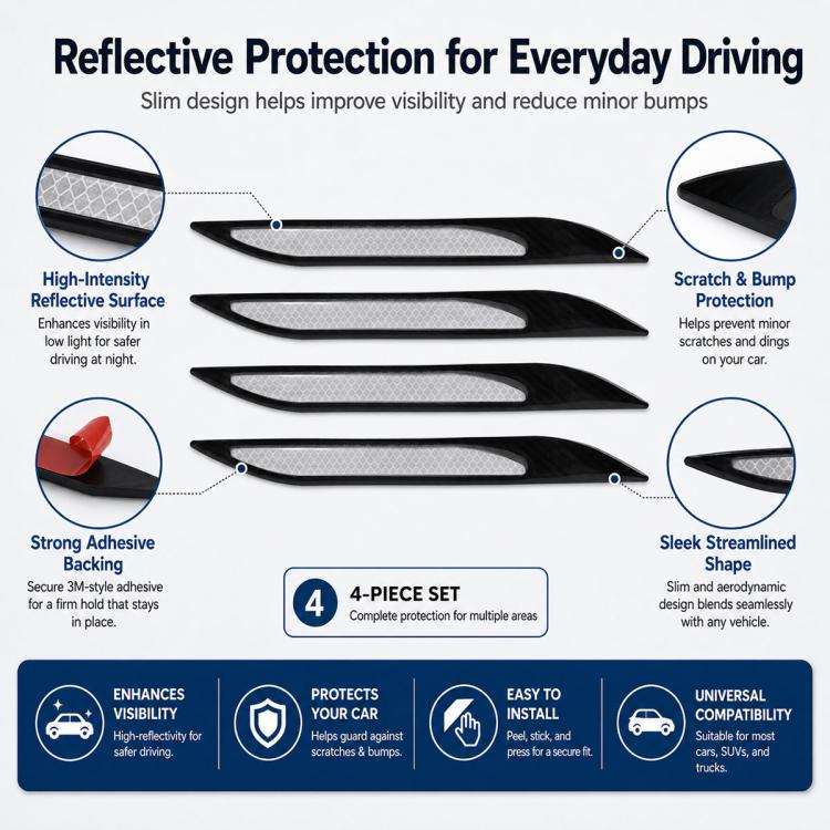 Bonnet Air Flow Vent Fender Sticker for Car Decoration, 4 PCS / Set