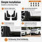 Black splash flap fender guards with included screws, showing simple step installation.