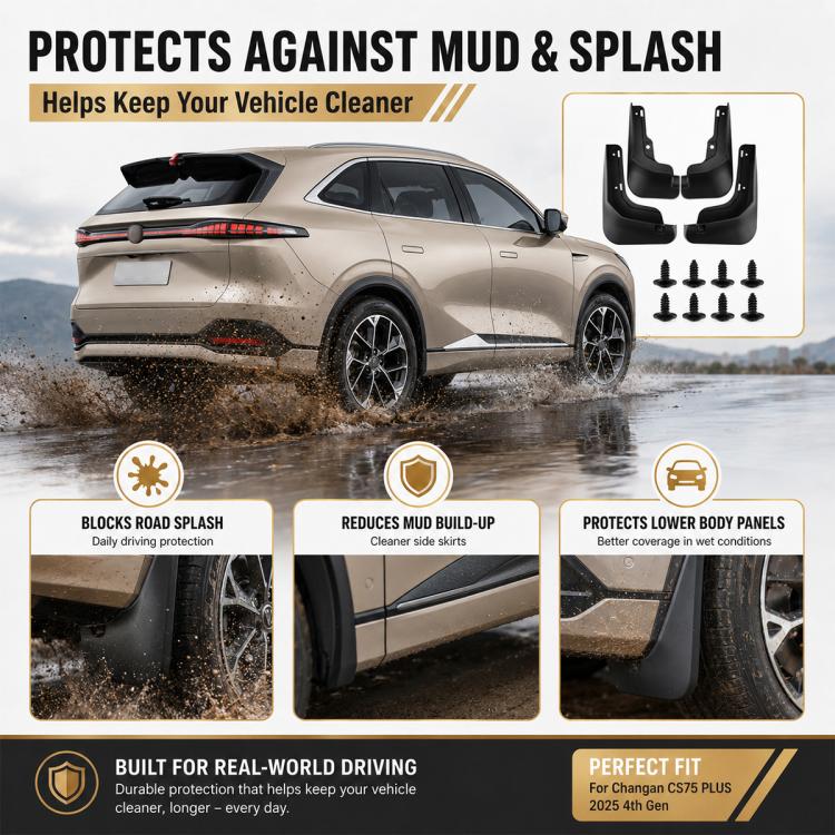 4pcs/Set Car Wheel Splash Flaps Fender Guard, For Changan CS75 PLUS 2025