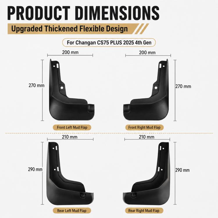 4pcs/Set Car Wheel Splash Flaps Fender Guard, For Changan CS75 PLUS 2025