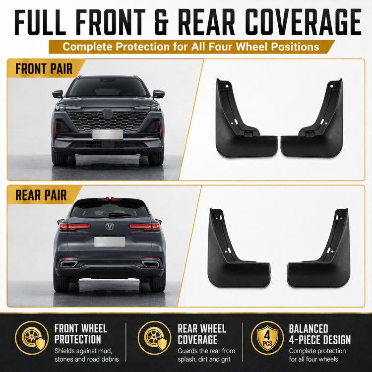 4pcs/Set Car Wheel Splash Flaps Fender Guard, For Changan CS55 PLUS 2022-2023