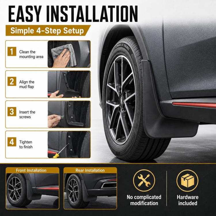 4pcs/Set Car Wheel Splash Flaps Fender Guard, For Changan CS55 PLUS 2022-2023