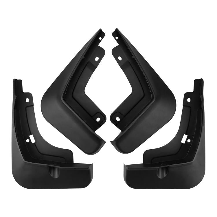 Pair of black front splash flaps with mounting holes and contoured splash guard