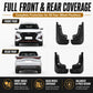 Front and rear black splash flap set, four-piece wheel coverage guards