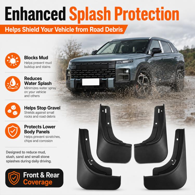 4pcs/Set Car Wheel Splash Flaps Fender Guard, For Chery Jaecoo 7 2023-2025