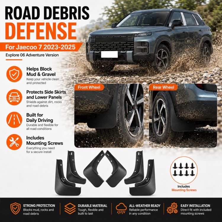 4pcs/Set Car Wheel Splash Flaps Fender Guard, For Chery Jaecoo 7 2023-2025