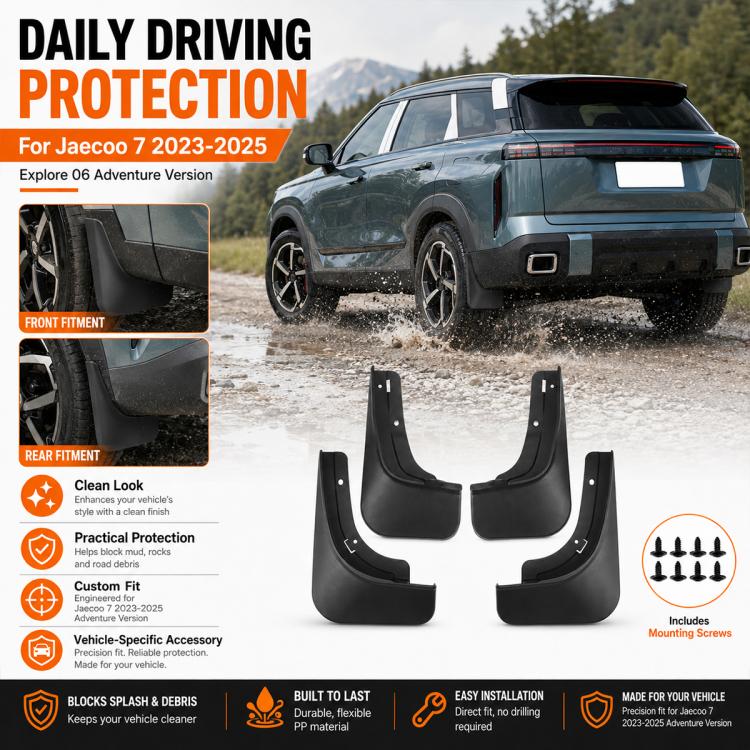 4pcs/Set Car Wheel Splash Flaps Fender Guard, For Chery Jaecoo 7 2023-2025