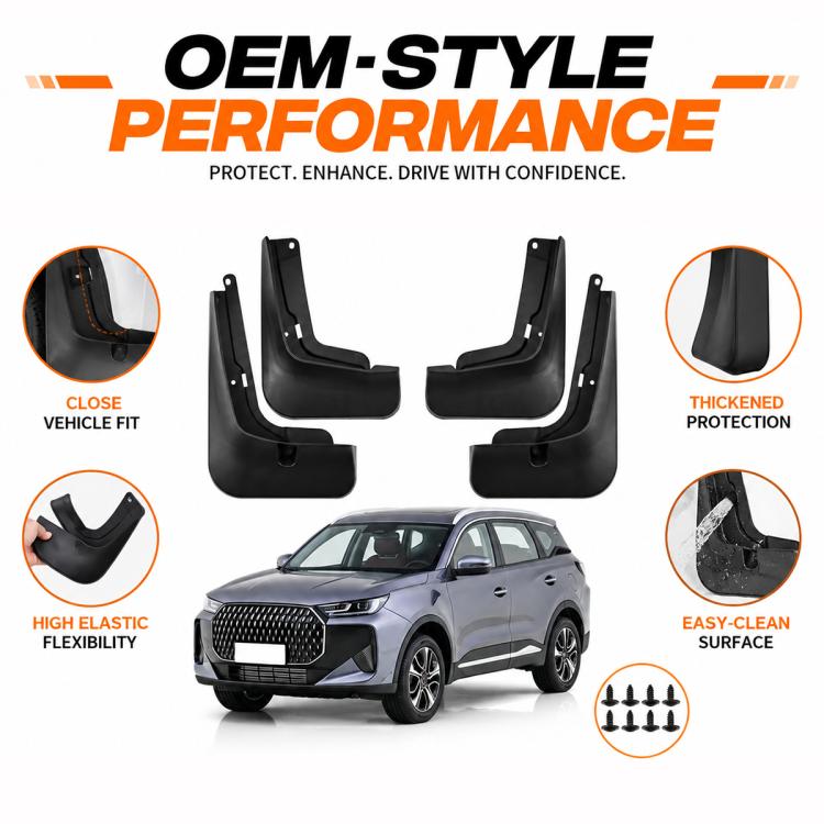 4pcs/Set Car Wheel Splash Flaps Fender Guard, For Chery Tiggo 7L PLUS 2025