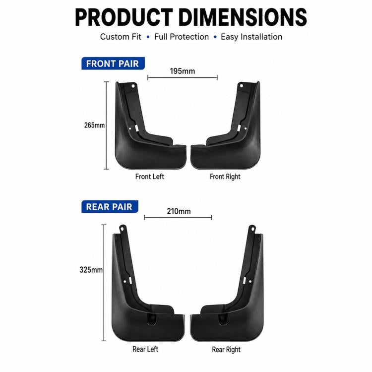 4pcs/Set Car Wheel Splash Flaps Fender Guard, For Chery Tiggo 7L PLUS 2025