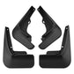 Four-piece black splash flaps, molded fender guards with mounting holes