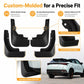 Black molded wheel splash flaps for precise fit, front pair layout