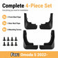 Complete 4-piece black mud flap set with mounting screws