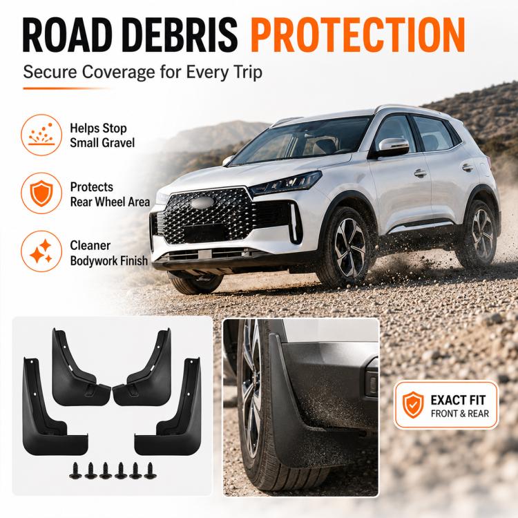4pcs/Set Car Wheel Splash Flaps Fender Guard, For Chery Tiggo 4 Pro 2025