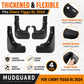 4-piece black mudguard set with flexible, thickened splash guard design