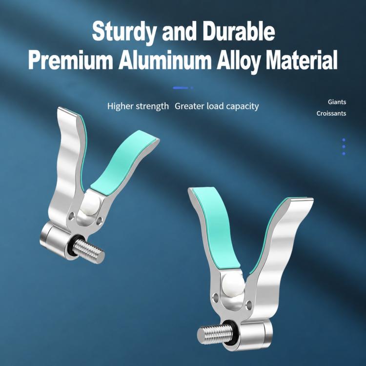 Aluminum alloy U-shaped roller rod rest with rotatable head and mounting screws