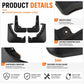 Black splash guard mud flaps set, showing smooth edges and mounting holes