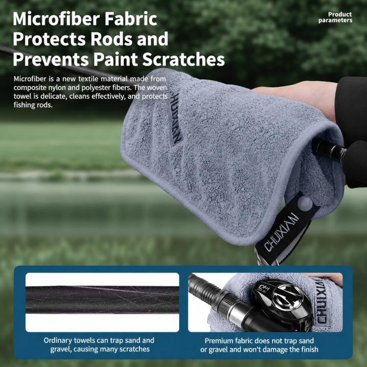 Thick Water Wiping Fishing Towel with Carabiner Fish Handling Cloth, Single-layer, Double-layer
