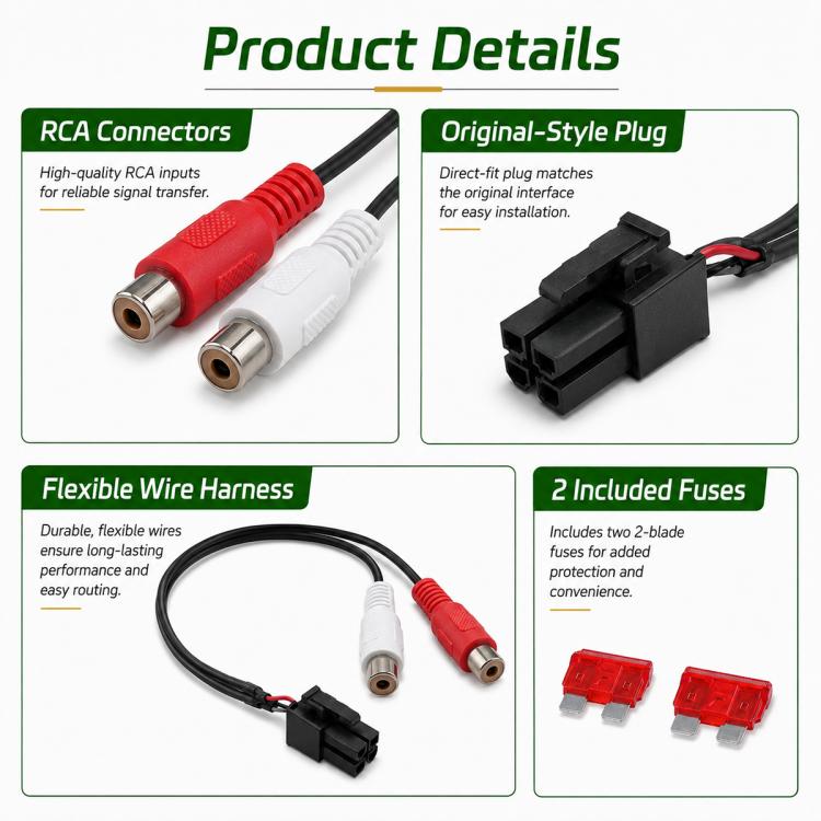 Car Audio Data Input Connection Cable Compatible with Punch P300 Series, Data Input Connection Cable