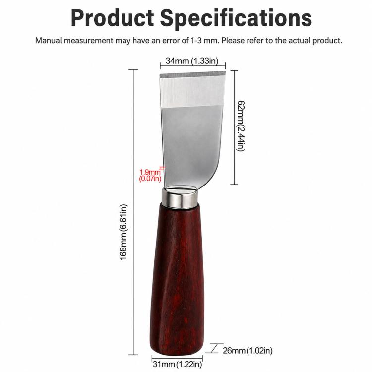 Solid Wood Handle Stainless Steel Leather Cutter Cutting Tool, Cutter Cutting Tool