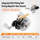 Rafter fishing reel with gold top plate, silver spool, and left-side crank handle