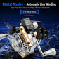 Fishing reel with digital display, automatic line winding, and full metal body