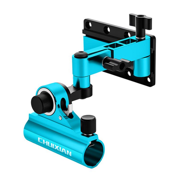 Blue aluminum folding corner rod holder turret mount with 360 swivel