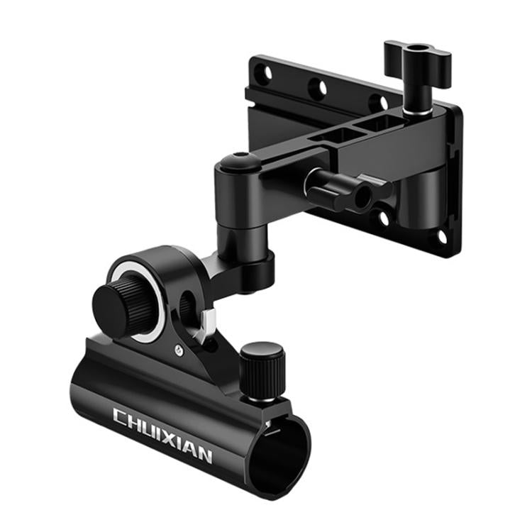 Black aluminum fishing rod corner turret mount with 360 adjustable bracket