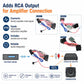 RCA output subwoofer amplifier harness with remote turn-on lead and speaker-level input