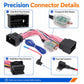 Wiring harness connector set with transparent RCA module, fuse tap, and black plug housings