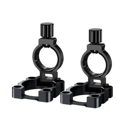 Black umbrella holder mount clips, two foldable brackets with ring openings