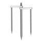 Umbrella ground stake with 3-prong metal pegs and threaded screw interface