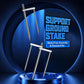Set of umbrella ground stakes with threaded screw interfaces and metal 2- and 3-prong pegs