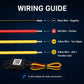 Wiring guide diagram with labeled black, red, and yellow wires and control box