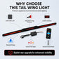 Automotive segmented spoiler light with carbon-fiber texture and red LED strip