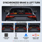 Segmented carbon fiber LED spoiler light bar with synchronized brake and turn patterns