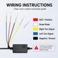 Wiring connections kit for LED spoiler light with color-coded leads and control box