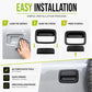 Matte black rear door handle cover frame and lower insert, press to install