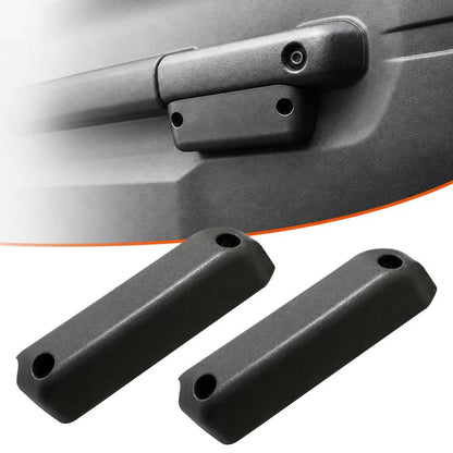 Car door slot storage box, dark gray, mounted near the handle with two screw holes