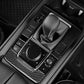 Carbon fiber gear position trim sticker, black, around gear selector area