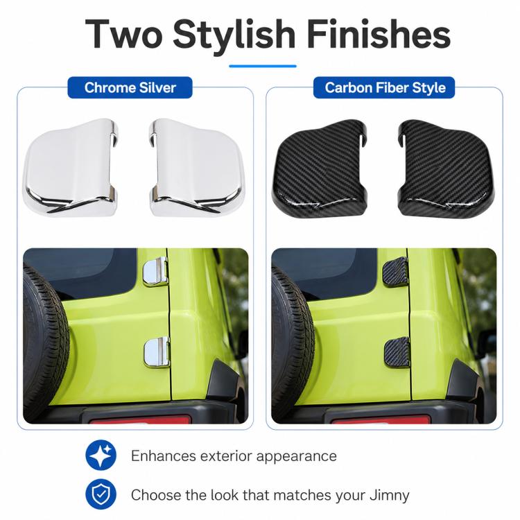 Two stylish finishes: chrome silver and carbon fiber style hinge covers