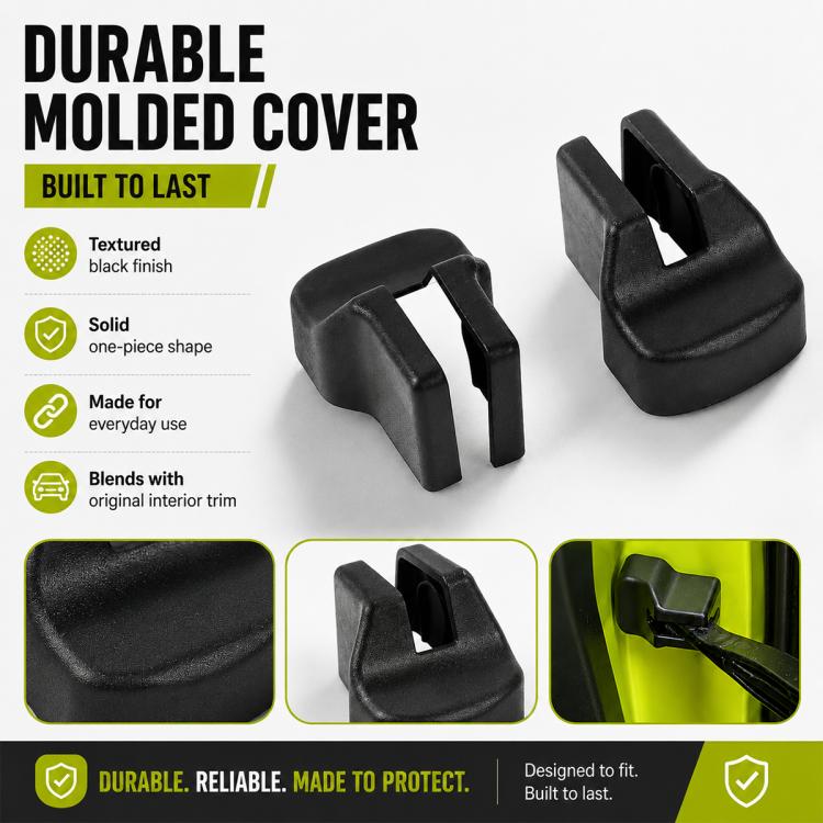 Textured black molded door limiter covers, set of 2