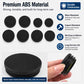 Black ABS dust plug covers set; stacked and individual cap shown