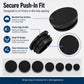 Black dust plug covers with rounded cap surface and snug push-fit design
