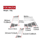 Mirror-finish B-pillar sticker set layout with multiple silver strip sizes