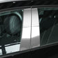 Installed mirror-finish B-pillar stickers on a car door pillar, silver reflective