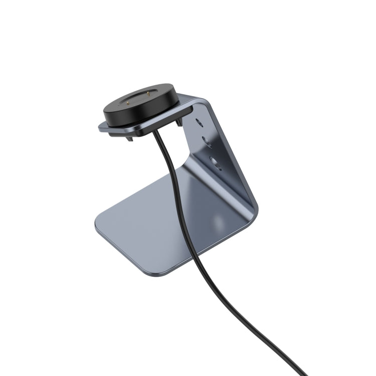Blue-grey magnetic charger holder with USB cable and angled stand base