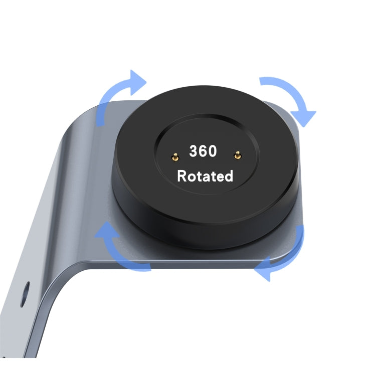 Magnetic watch charger pad on stand with 360° rotation for alignment