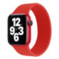 Red woven silicone watch band with smartwatch attached