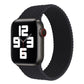 Black woven silicone watch band with smartwatch attached