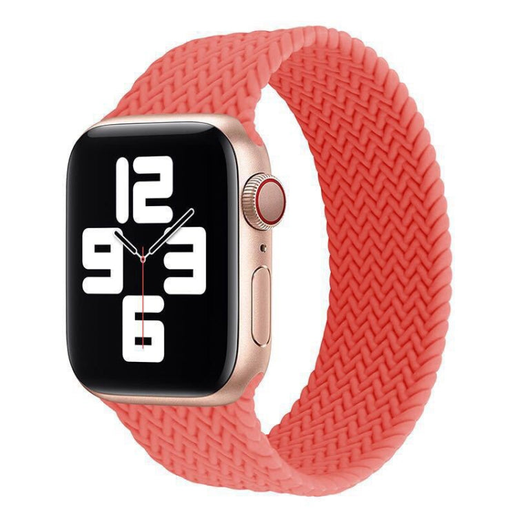 Woven pattern silicone watch band, coral red, for Apple Watch